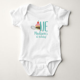 T-Shirts mit Cupcake und Schneebesen zum 1. Geburt
