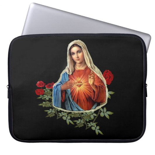 T-Shirts mit Mutter Maria Laptopschutzhülle (Vorderseite)