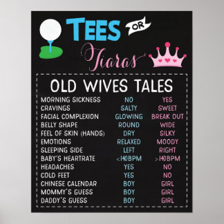 T-Shirts oder Tiaras Gender Reveal Alte Ehefrauen Poster
