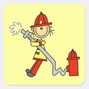 T-Shirts und Geschenke für Feuerwehrfrauen mit Sch Quadratischer Aufkleber