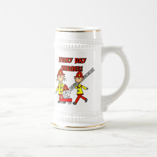 T-Shirts und Geschenke für Helden des Alltags Feue Bierglas