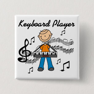 T-Shirts und Geschenke für Keyboardspieler Button