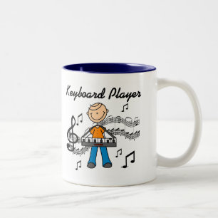 T-Shirts und Geschenke für Keyboardspieler Zweifarbige Tasse