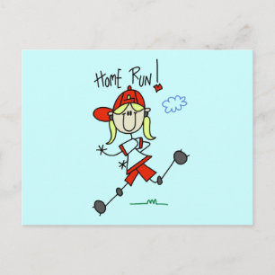 T-Shirts und Geschenke für Mädchen Baseball Home R Postkarte