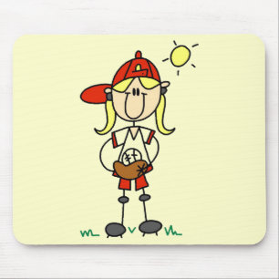 T-Shirts und Geschenke für Mädchen-Baseballspieler Mousepad
