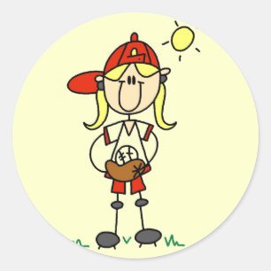 T-Shirts und Geschenke für Mädchen-Baseballspieler Runder Aufkleber