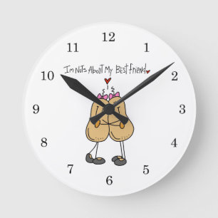 T-Shirts und Geschenke für meine beste Freundin Runde Wanduhr