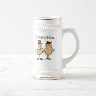 T-Shirts und Geschenke für Verrückte meiner Frau Bierglas