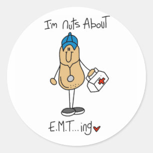 T-Shirts und Geschenke für Verrückte über EMT Runder Aufkleber