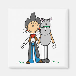 T-Shirts und Geschenke mit Cowgirl und Pferd Magnet
