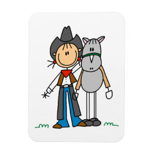 T-Shirts und Geschenke mit Cowgirl und Pferd Magnet