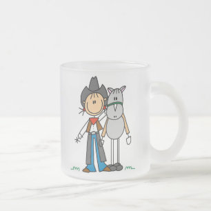 T-Shirts und Geschenke mit Cowgirl und Pferd Mattglastasse