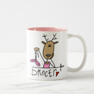 T-Shirts und Geschenke mit tanzendem Rentier Zweifarbige Tasse