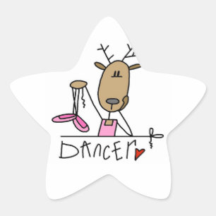 T-Shirts und Geschenke mit Tänzer-Rentier Stern-Aufkleber