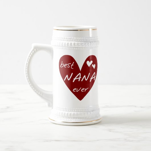 T - Shirts und Geschenke rotes Herz-beste Nanas Bierglas (Links)