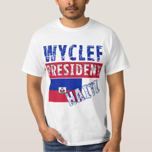 T-Shirts WYCLEF Präsidenten-Haiti, Tassen, Knöpf