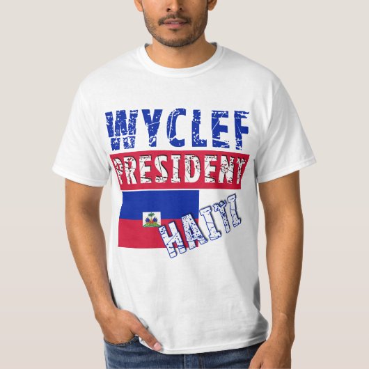 T-Shirts WYCLEF Präsidenten-Haiti, Tassen, Knöpfe (Vorderseite)
