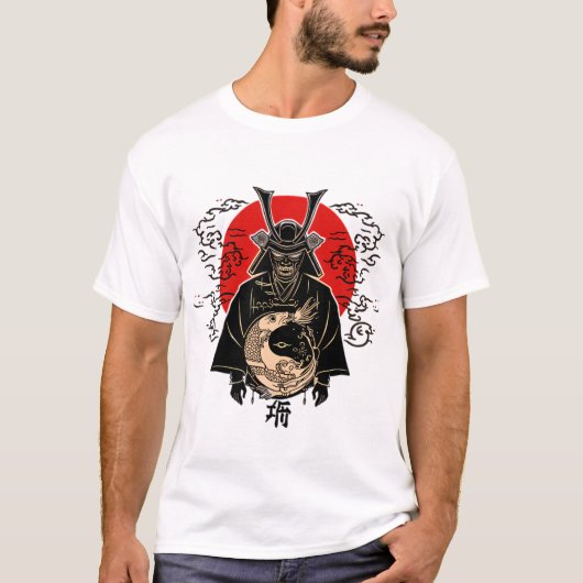 T-ShirtSamurai and Rising Sun – Japanese Art Illus T-Shirt (Vorderseite)