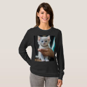 T-ShirtSchwarz für Frauen mit einem hübschen weiße T-Shirt (Vorne ganz)