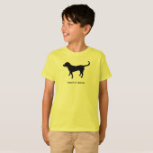 T - Shirtschwarz-Labrador-Silhouette des Kindes T-Shirt (Vorne ganz)