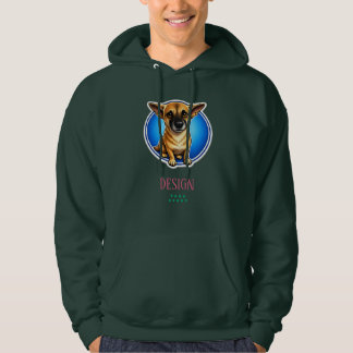 T-ShirtStarker treuer Wachhund-Porträt-Grafik-Hood Hoodie