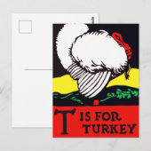 T steht für Truthahn Postkarte (Vorne/Hinten)