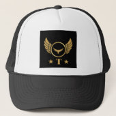 T-Symbol-Logo Initial Gold Eagle Monogram-Cap Nied Truckerkappe (Vorderseite)
