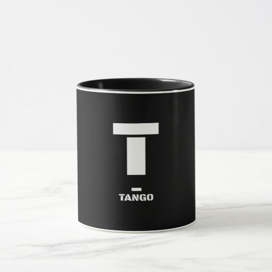 T(Tango) NATO Phonetischer Alphabet & Morse Code Tasse (Zentrum)