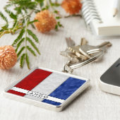 T Tango Nautic Signal Flag + Ihr Name Schlüsselanhänger (Seite)