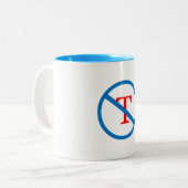 T-Tasse verbieten Zweifarbige Tasse (Vorderseite Links)