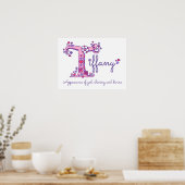 T Tiffany Anfangsname der Doodle-Kunst bedeutet Poster (Küche)