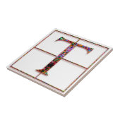 T Trajanus Red Custom Monogram Tile Fliese (Seite)