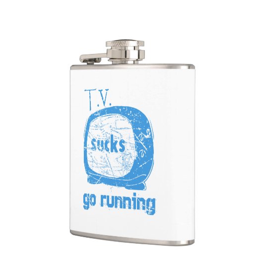 T.V. Ist zum Kotzen, los laufen Flachmann (Links)