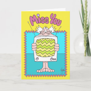 T.V. STATIC Miss You card Karte