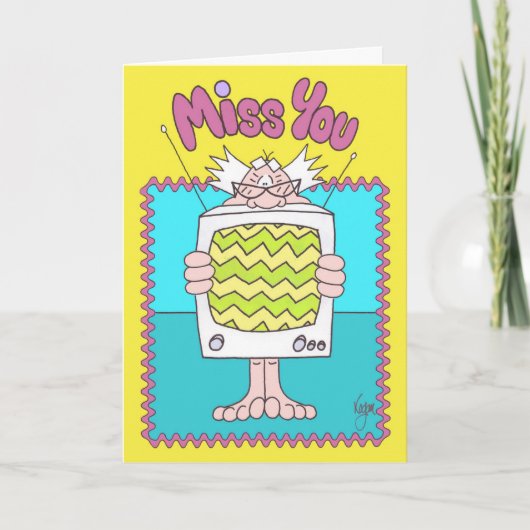 T.V. STATIC Miss You card Karte (Vorderseite)