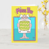 T.V. STATIC Miss You card Karte (Gelbe Blume)