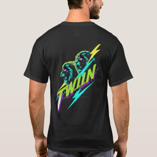 T.W.i.i.N Thrash Metal Neon Logo T - Shirt (Rückseite)