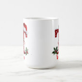 T Weihnachten Monogramm Anfangsbuchstabe T des Wei Kaffeetasse (Mittel)