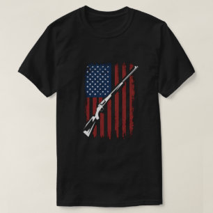 TA104-American Flag Women Men Shotgun Jagd T-Sh T-Shirt