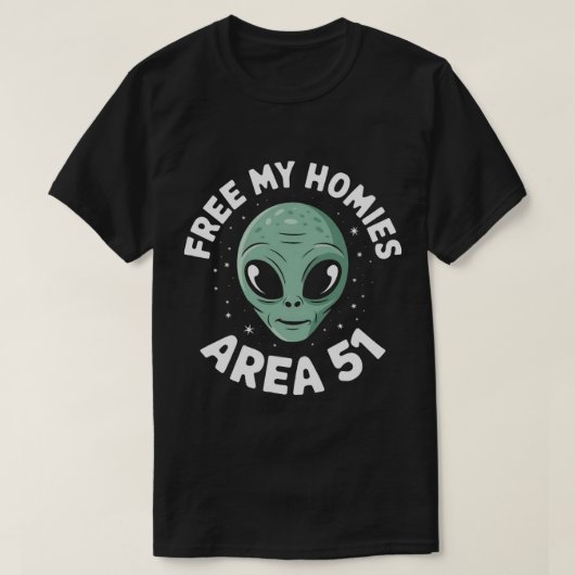 TA24-Alien Freie Zone 51 Funny T - Shirt (Design vorne)
