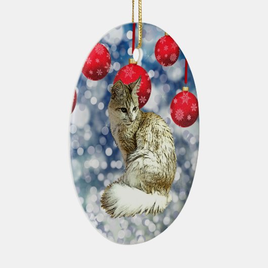 TA - Angora Cat Keramik Ornament (Rechts)