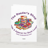 Ta & Books w Quote Grußkarte Karte (Rückseite)