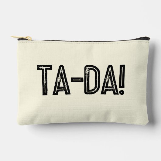 TA-DA! Neutral Essentials Black Typografy Girly Zubehörtasche (Vorderseite)