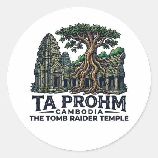 TA PRHOM TEMPEL RUNDER AUFKLEBER (Vorderseite)