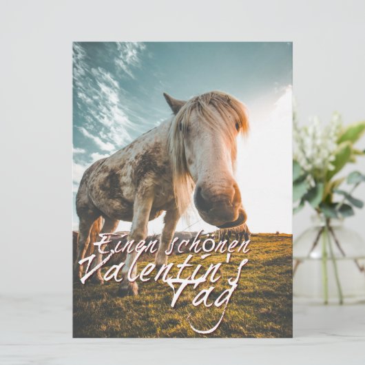TA Valentinstag mit dampfendem Pferd (Stehend Vorderseite)