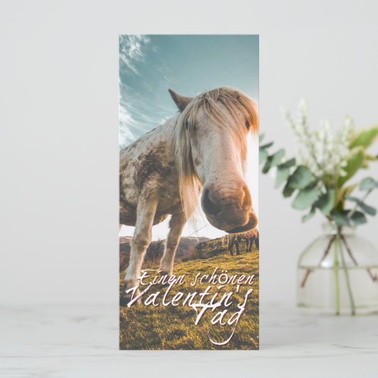 TA Valentinstag mit dampfendem Pferd (Stehend Vorderseite)