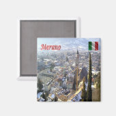 TAA033 MERAN MERANO - Luftsicht - Kühlschrank Magnet (Vorderseite/Rückseite)