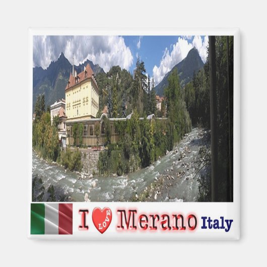 TAA034 MERANO - I Love - Passirio River - Fridge Magnet (Vorne)
