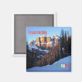 TAA059 CANAZEI, Sella Group, Italien, Kühlschrank Magnet (Vorderseite/Rückseite)