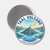 Taal-Vulkan Philippinen Magnet (Vorderseite/Rückseite)